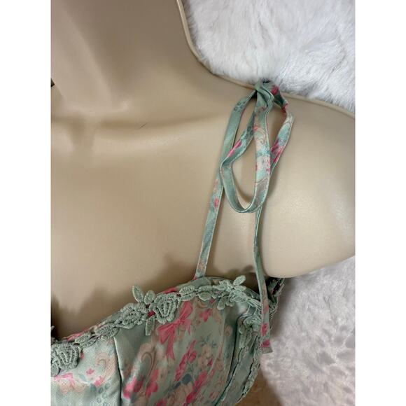 Dolls Kill Sugar Thrillz Scandal Sheet Mint Green Lace Up Corset Bustier Small - Picture 5 of 15